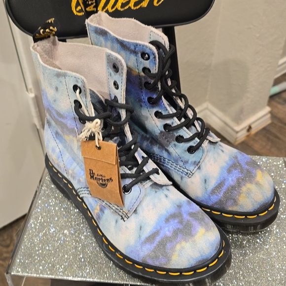 Dr Martens 1460 Pascal Tie Dye Leather Lace-Up Boots - Picture 14 of 14